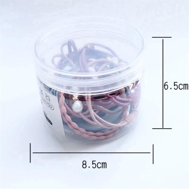 Set 12 dây buộc tóc mềm Hàn Quốc kèm hộp