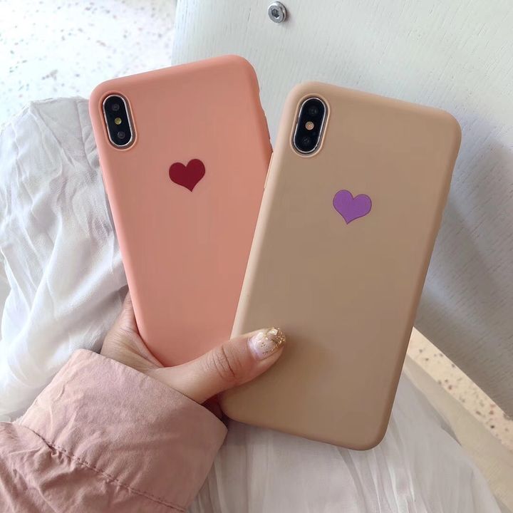 Ốp lưng điện thoại chống bẩn hình trái tim cho iphone