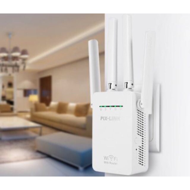 Bộ Kích Sóng Wifi Pixlink LV-WR09 2.4GHz 300Mbps 4 Ăng-ten - Hàng Nhập Khẩu