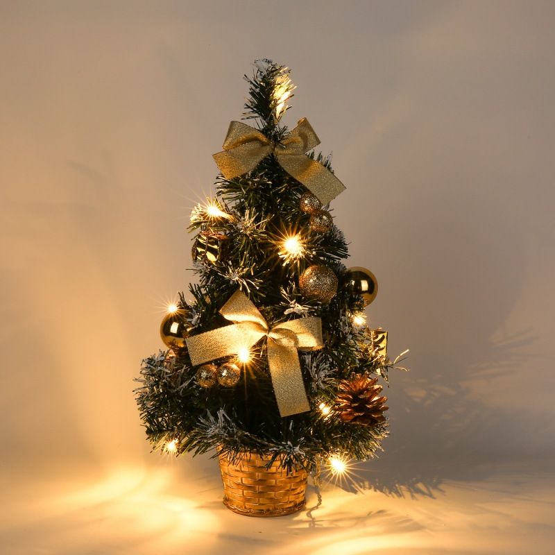Chậu cây thông noel 40cm có đèn tráng trí