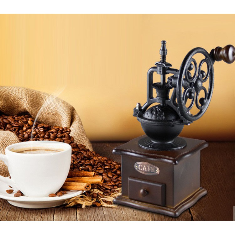 Máy xay hạt cà phê bằng tay tại nhà phong cách cổ điển
