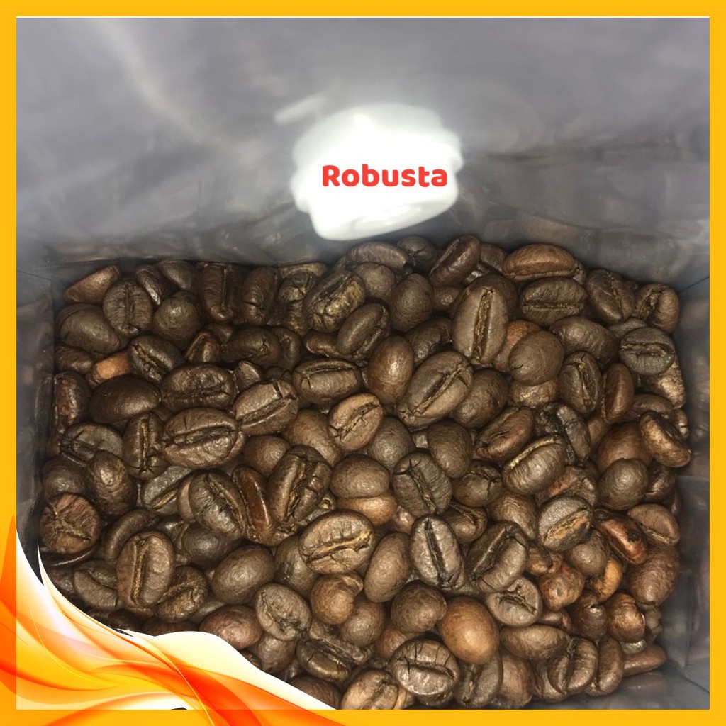 Cà phê hạt rang nguyên chất robusta 1kg - nguyên chất