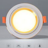 Đèn Led Âm Trần 3 Màu 7w Viền Vàng