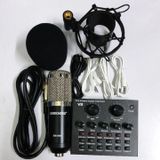 Combo Soundcard V8 Chính Hãng Bluetooth + Mic Karaoke Livetream BM 900