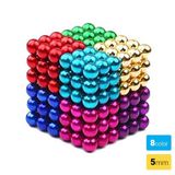 Đồ chơi bi nam châm xếp hình thông minh màu 5mm 216 viên 6 màu