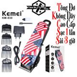 Tông đơ cắt tóc chuyên nghiệp Kemei 830 màu cờ nước Mỹ