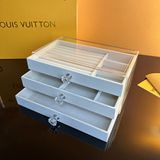 Kệ đựng trang sức phụ kiện 3 tầng hộp để bông tai đồng hồ sang trọng