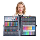 bút chì màu 168 món cho bé thỏa sức sáng tạo cao cấp, hộp bằng nhựa đẹp mắt màu chuẩn sắc nét