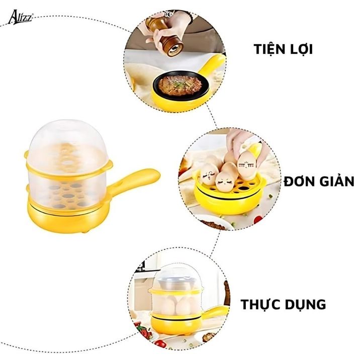 Hấp trứng 2 tầng có nắp ALIZZ AL-14504 – tiện lợi