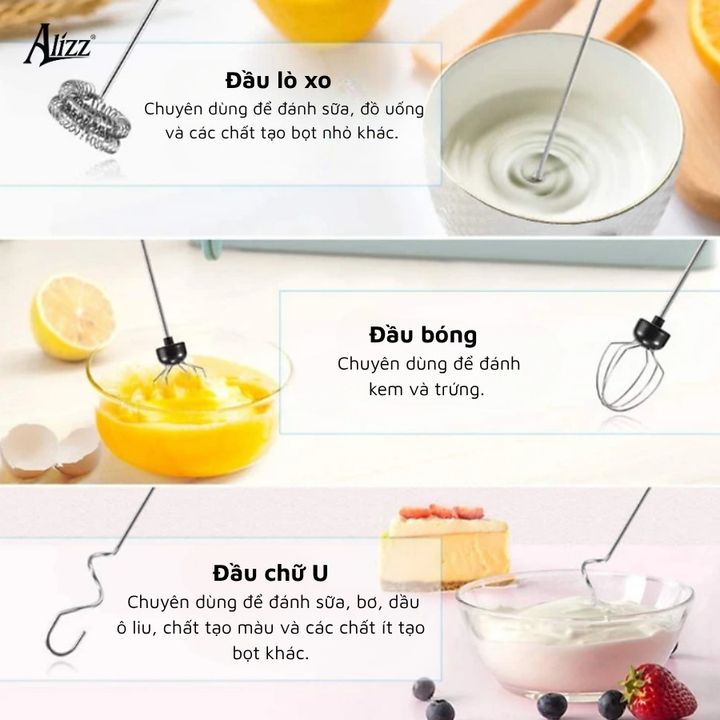 Máy đánh bọt - đánh trứng 3 đầu thay ALIZZ AL-14495