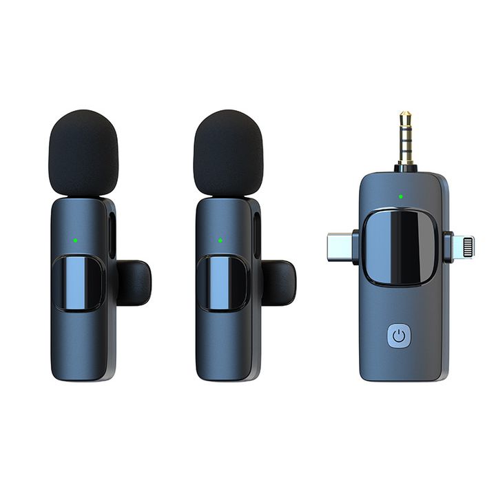 Bộ 2 mic Mic Thu Âm Micro Không Dây Cài Áo s17 đa năng cổng 3,5mm type-c và lightning