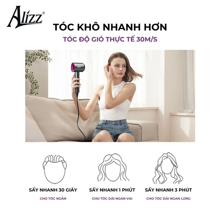 Máy Sấy Tóc ALIZZ AL-13824 Sấy 2 Chiều Nóng Lạnh