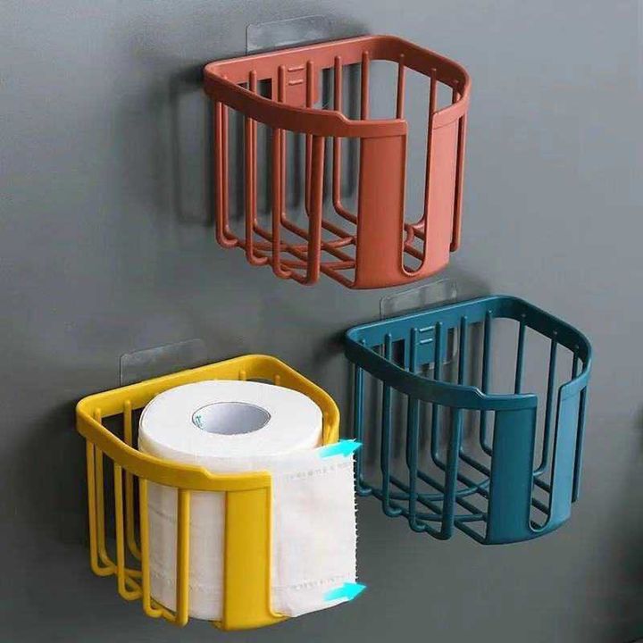 Giỏ nhựa dán tường đựng giấy vệ sinh, đựng đồ trong phòng tắm