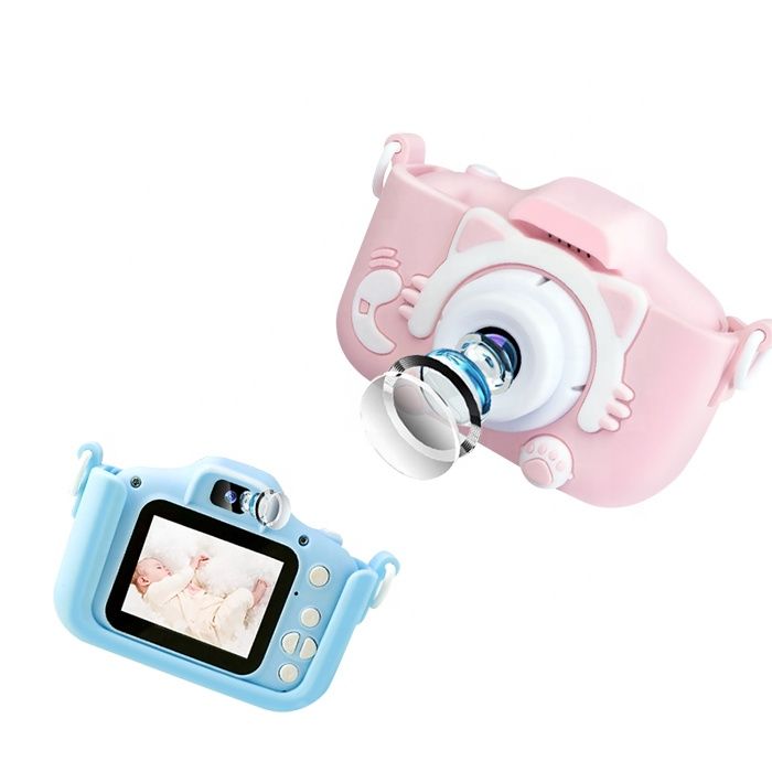 Máy Ảnh Trẻ Em Có Thể Chụp Ảnh & Quay Video khung ảnh hoạt hình, filter dễ thương