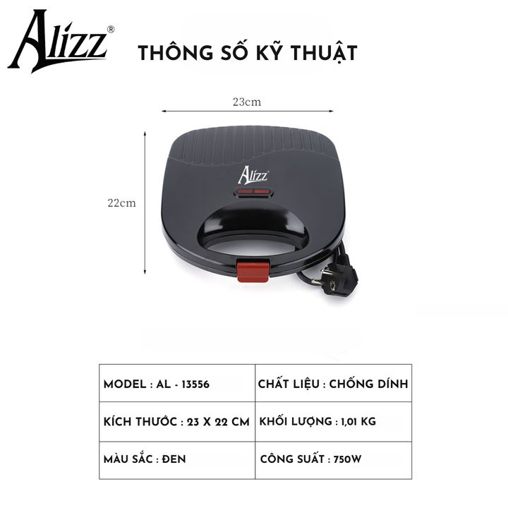 Máy Nướng Bánh Hotdog 750W ALIZZ AL-13556