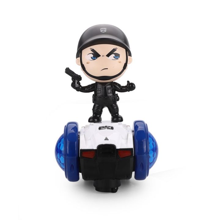 Xe đồ chơi cân bằng robot cảnh sát xoay 360 độ có đèn nhạc vui nhộm cho bé