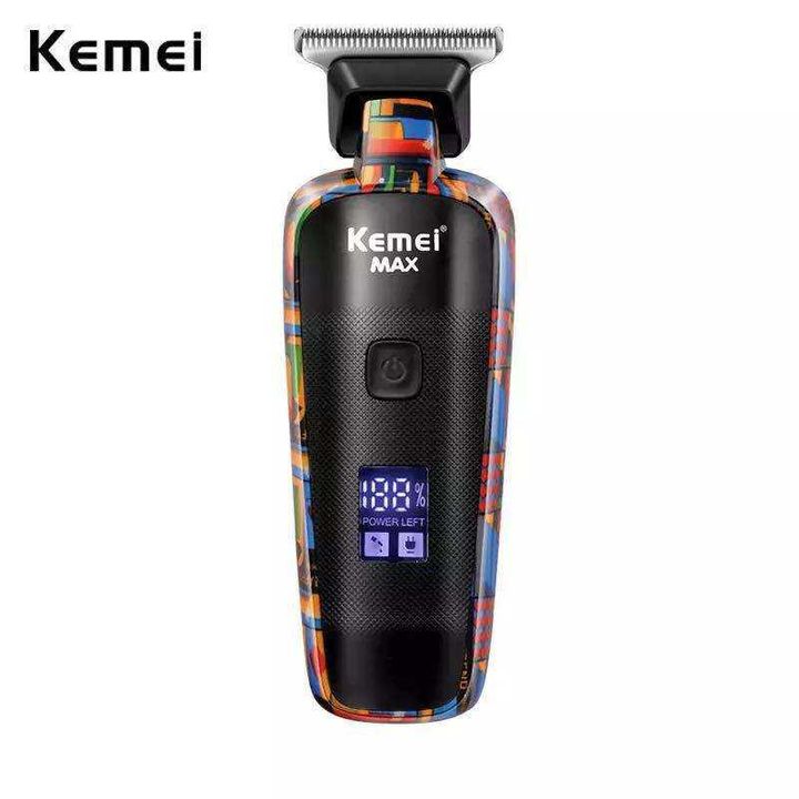 Tông đơ chấn viền Kemei KM-MAX5090 mẫu mới, với màn hình hiển thị LCD, họa tiết Graffiti độc đáo, có