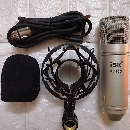 Combo bộ mic thu âm hát livestream ISK AT100 + sound card V11 chân màn kẹp