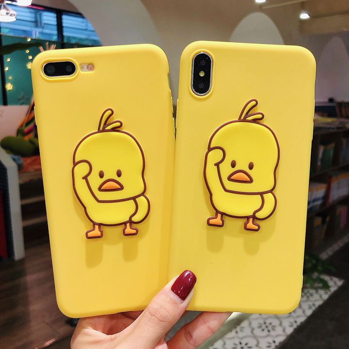 Ốp lưng điên thoại hình con vịt có dây đeo