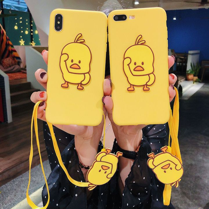 Ốp lưng điên thoại hình con vịt có dây đeo