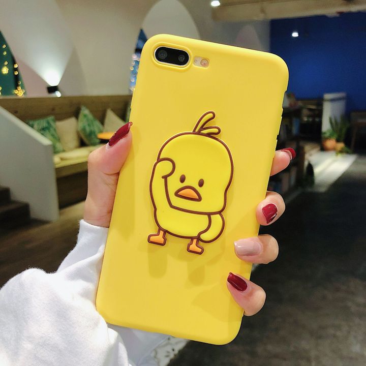 Ốp lưng điên thoại hình con vịt có dây đeo