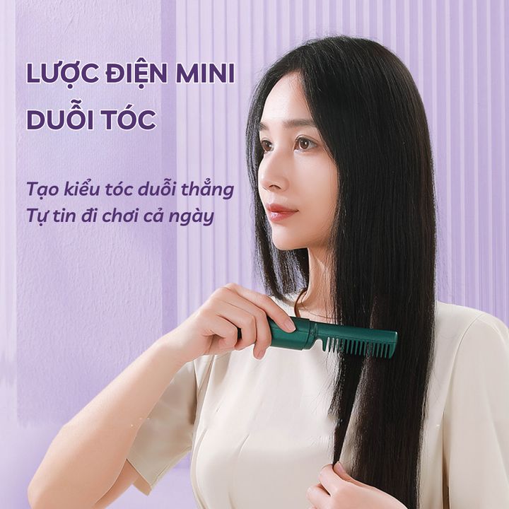 Lược Điện Chải Thẳng Tóc Mini Không Dây Đa Năng