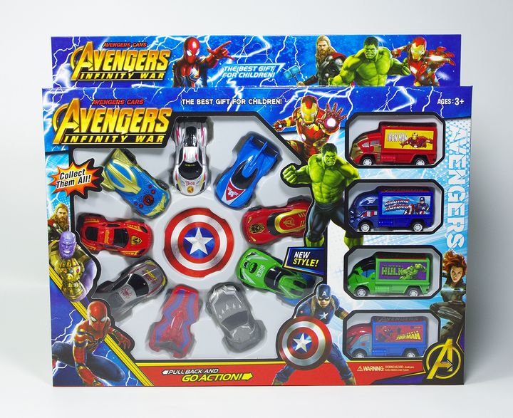 Combo 13 chiếc xe hoạt hình Avengers cho bé