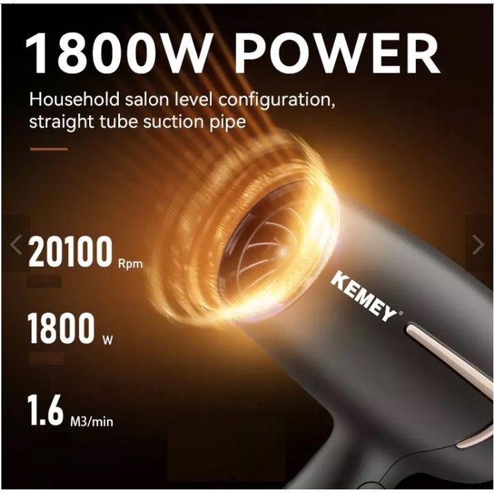 Máy Sấy Tóc Kemei Gấp Gọn Công Suất 1200W Kemey KM 6834