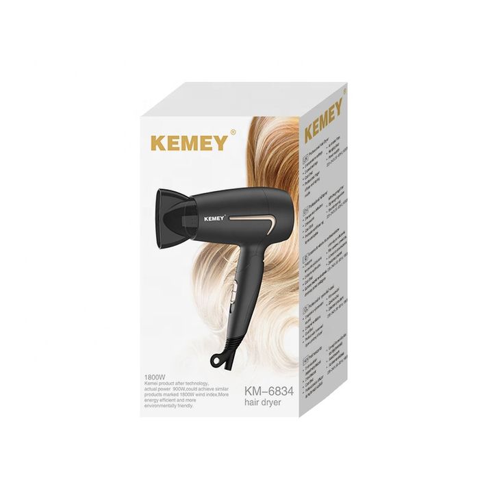Máy Sấy Tóc Kemei Gấp Gọn Công Suất 1200W Kemey KM 6834