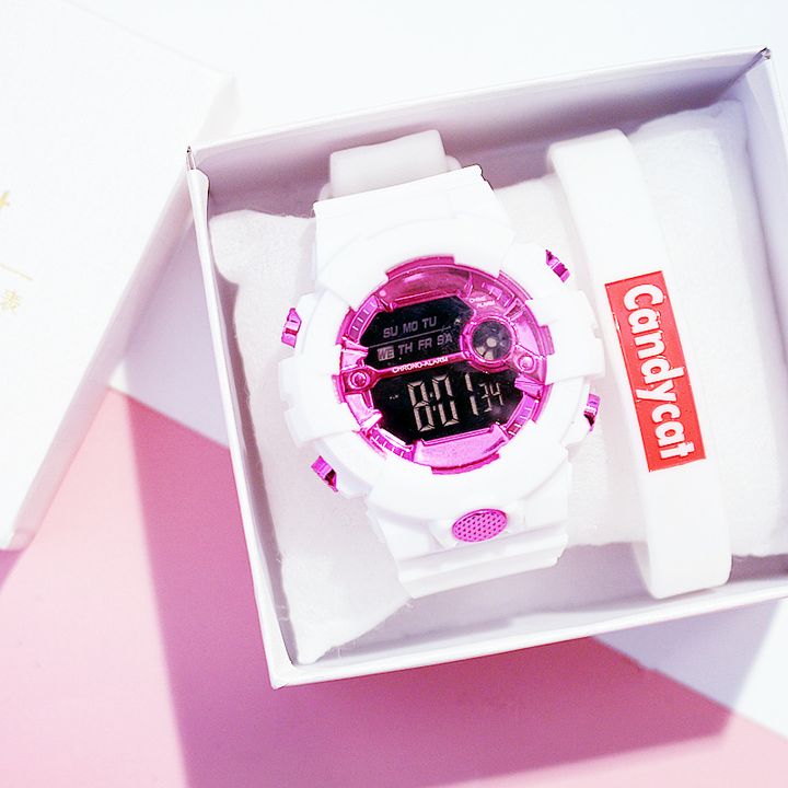 Đồng hồ điện tử cho nữ màu kẹo Candycat