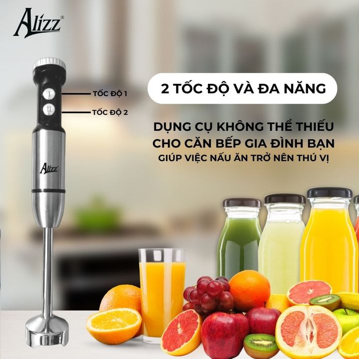 Máy Xay Sinh Tố Xay Thịt Cầm Tay Nút Bấm Tròn ALIZZ AL-9001A