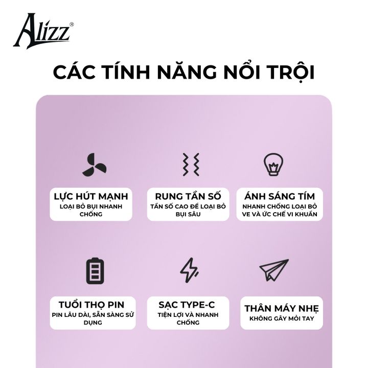 Máy Hút Bụi Giường Đệm ALIZZ AL-13825 Đa Năng