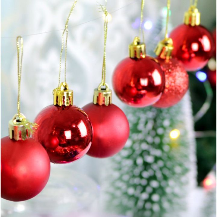Combo 24 quả cầu 3cm treo cây thông là phụ kiện trang trí không thể thiếu trong Giáng Sinh