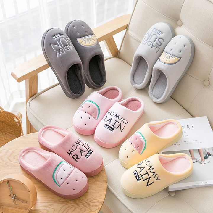 Dép lông mang trong nhà hình trái dưa hấu