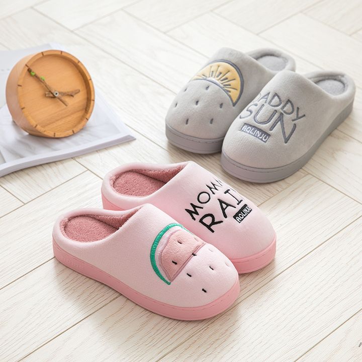 Dép lông mang trong nhà hình trái dưa hấu