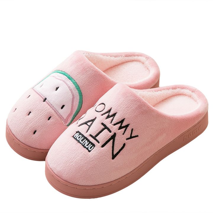 Dép lông mang trong nhà hình trái dưa hấu