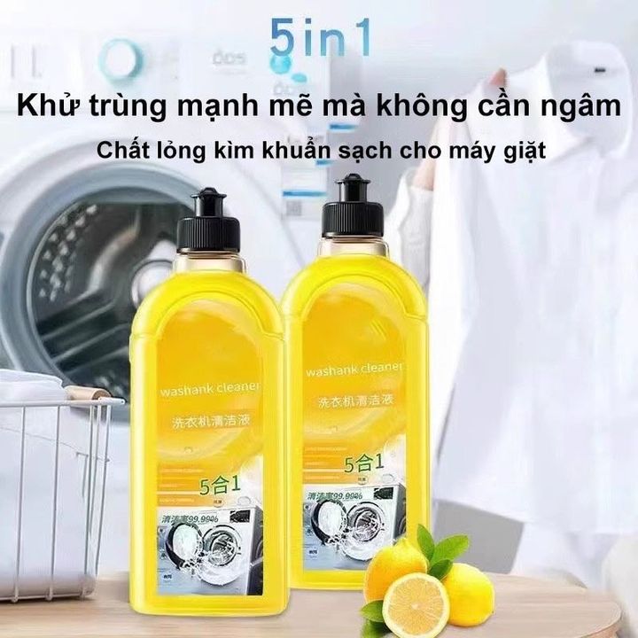 Dung Dịch Vệ Sinh Lồng Máy Giặt Màu Vàng 5 trong 1