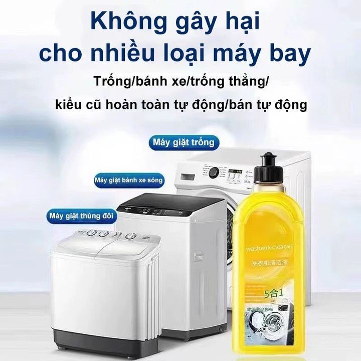 Dung Dịch Vệ Sinh Lồng Máy Giặt Màu Vàng 5 trong 1