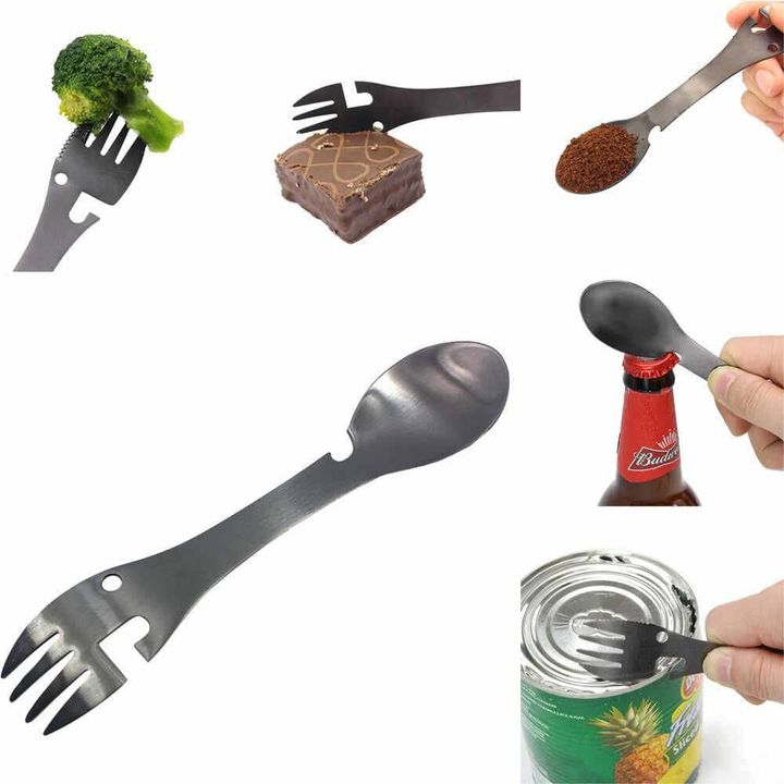 Bộ dụng cụ vừa có thể làm muỗng, làm nĩa, làm dao vô cùng tiện lợi mang đi khi đi chơi xa