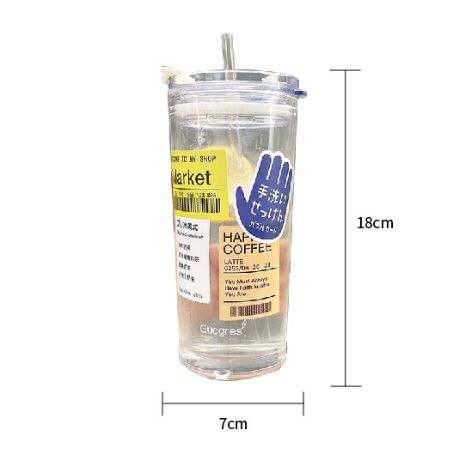 Ly thuỷ tinh 500ml stick dán