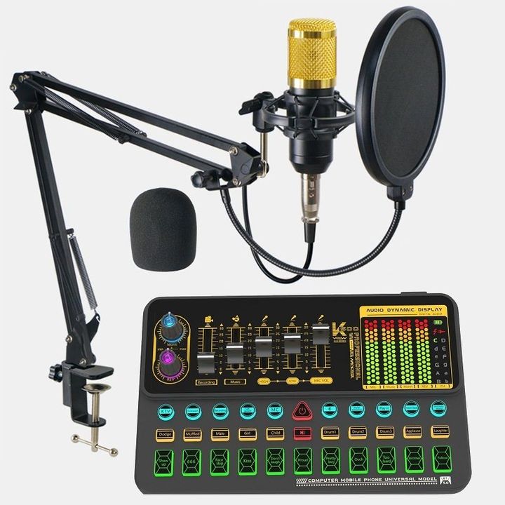 Bộ mic livestream Bm900 với soundcard k500 phân khúc giá rẻ