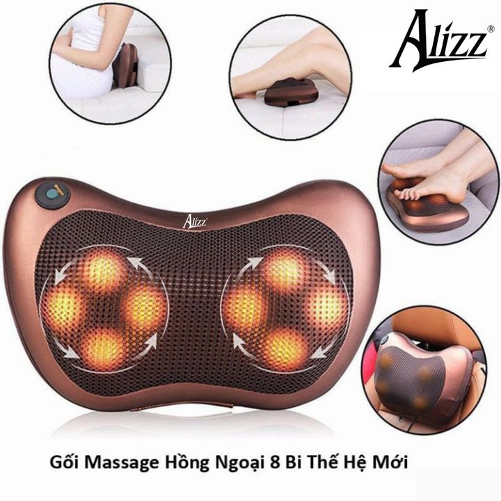 Gối Massage Hồng Ngoại Massage Cổ Vai Gáy ALIZZ AL-13590