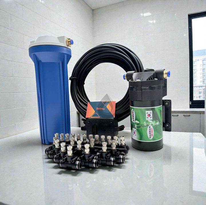 Hệ thống phun sương 20 béc phun - Bơm Hàn Quốc 6027 chọn Bộ