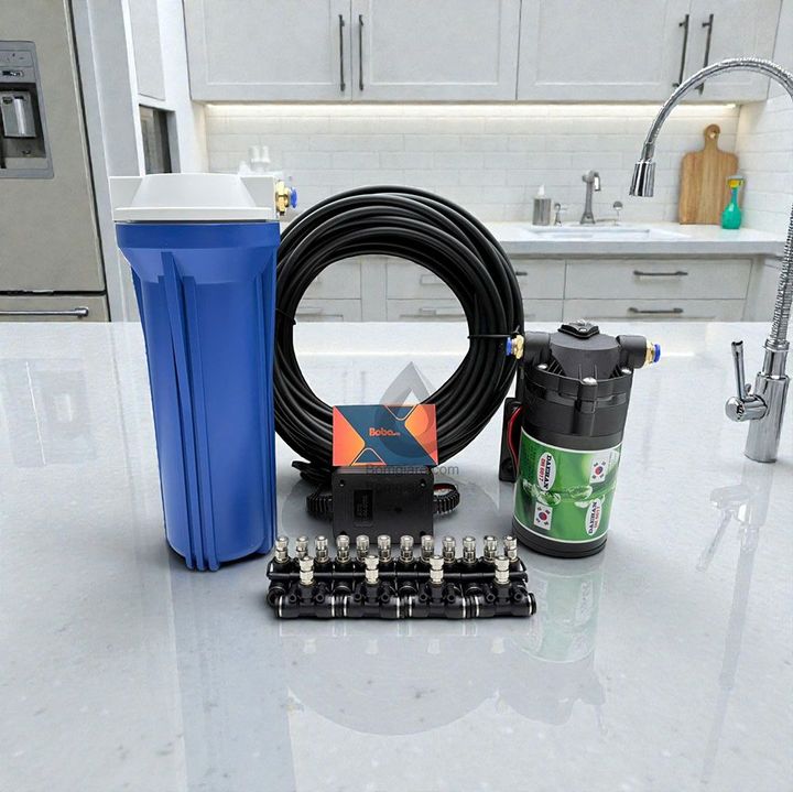 Hệ thống phun sương 5 béc phun - Bơm Hàn Quốc 6017 chọn Bộ