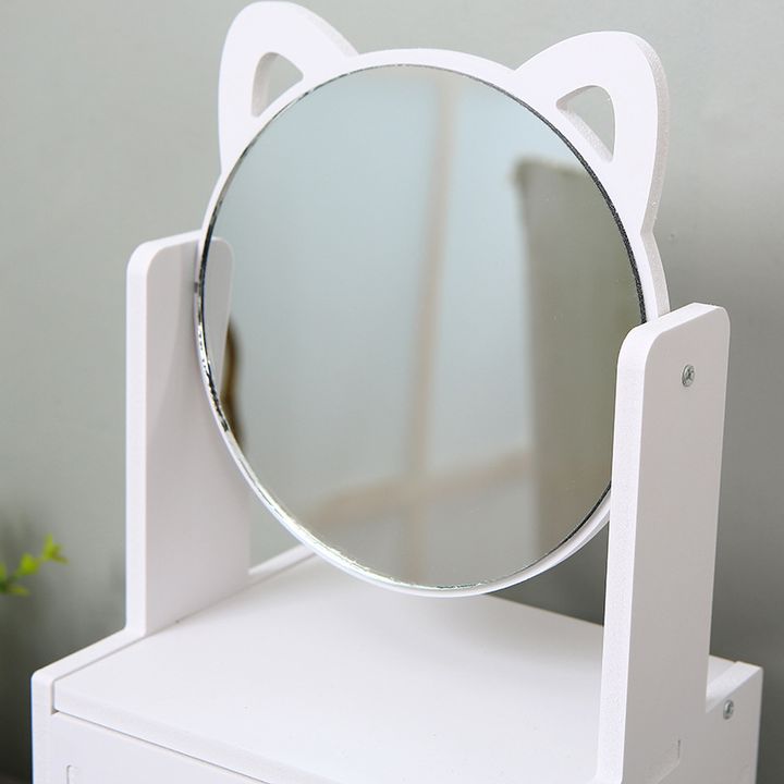 Gương trang điểm hình mèo 2 ngăn kéo