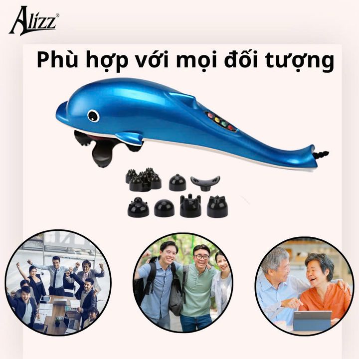 Máy massage cầm tay cá heo 6 đầu ALIZZ AL-14265