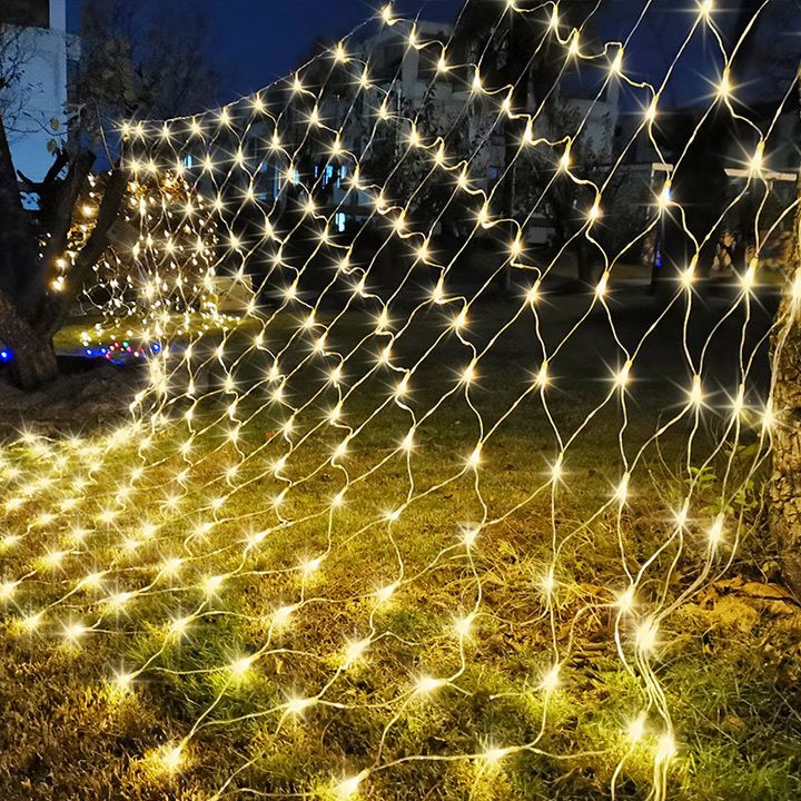 Dây Đèn Led Màng Lưới 3x2m Sáng Vàng