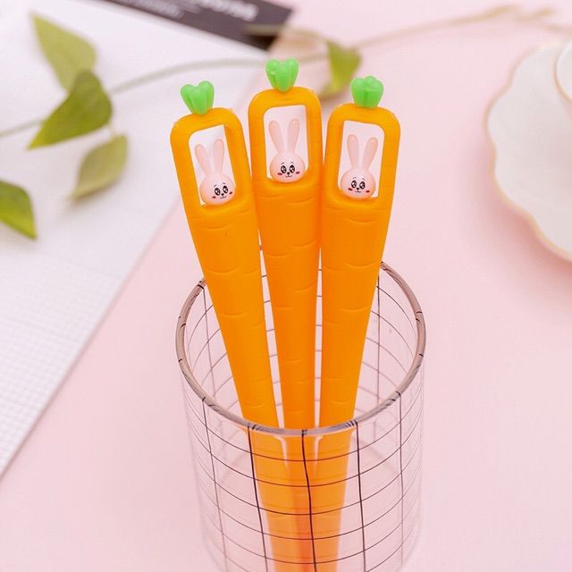 Bút bi nước đầu thỏ trong cà rốt dễ thương