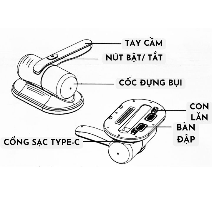 Máy hút bụi giường nệm có tia UV diệt khuẩn ALIZZ