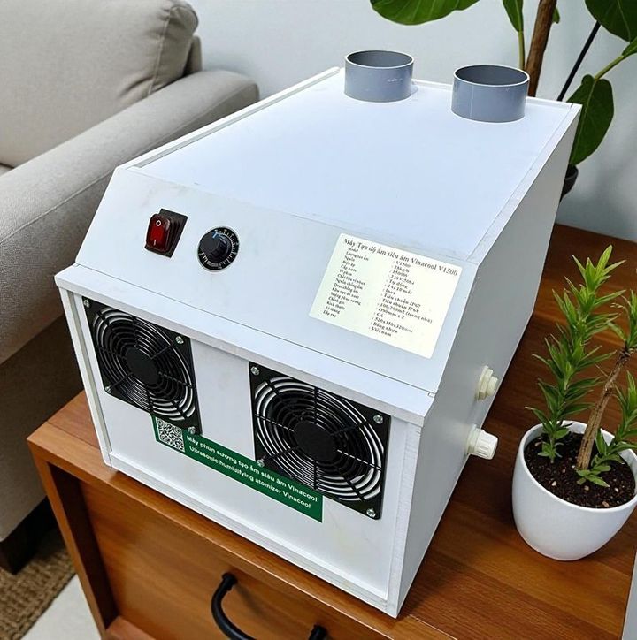 Máy phun sương siêu âm tạo ẩm công nghiệp Vinacool V1500 - Giải pháp tạo ẩm hiệu quả, tiết kiệm cho
